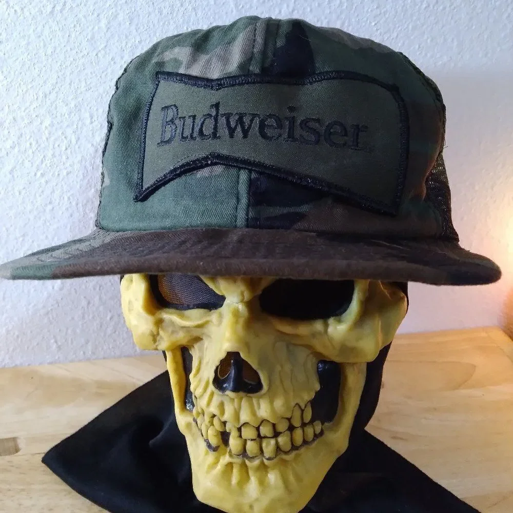 Vintage Budweiser Camouflage Patch Trucker Hat